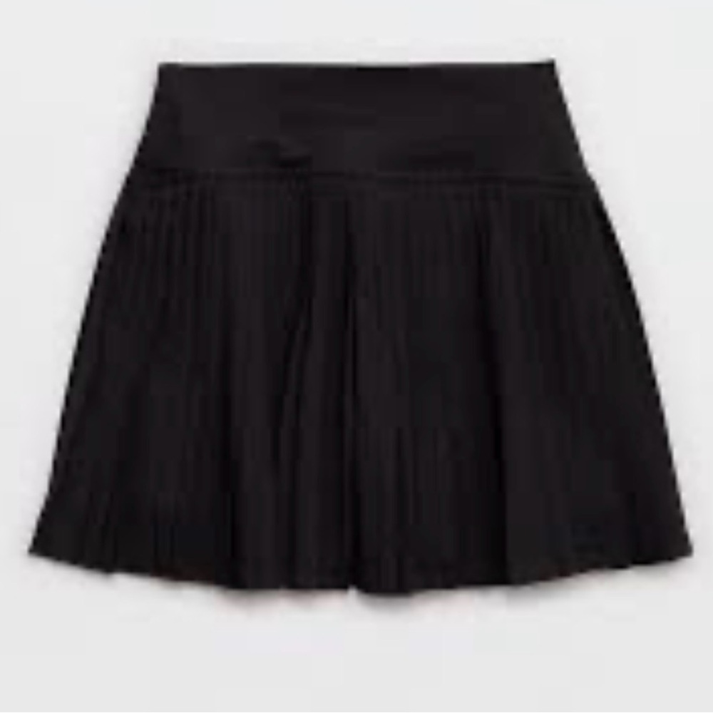 Aerie OFFLINE Pleated Tennis Skort Black Athletic Skort NWT Small